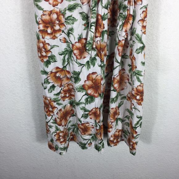 Happy X Nature Teagarden Floral Puff Sleeve Linen Wrap Midi Dress Small Coquette - Picture 10 of 13